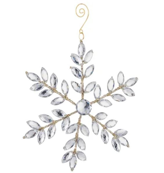 Jewelled Snowflake Acrylic 20cm - Silver