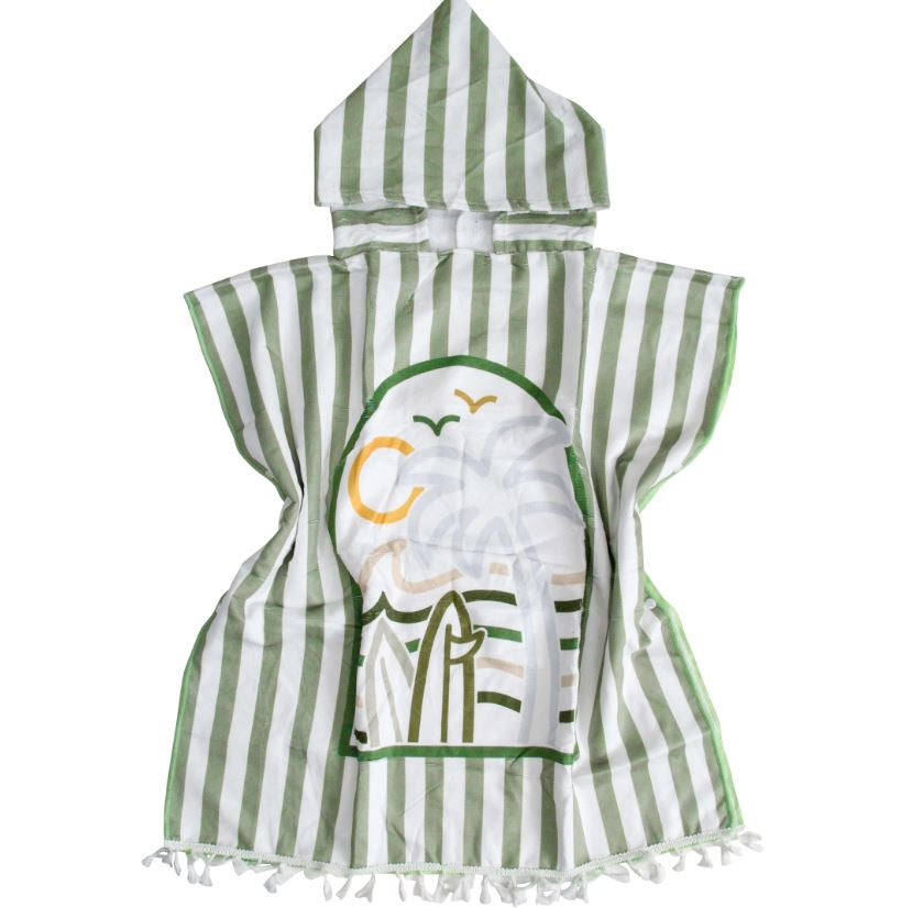 Kids Poncho Towel - Summer Greens