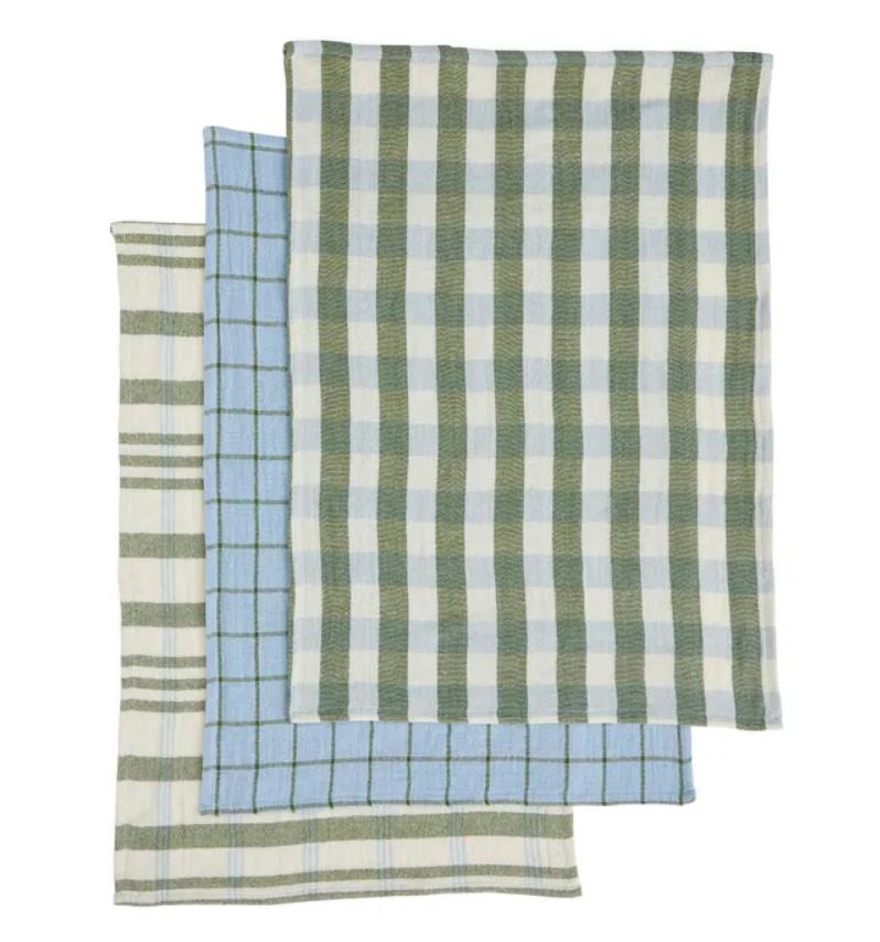 Kit Recycled Cotton Tea Towel - Set of 3 Olive