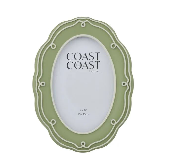 Liza Resin Oval Frame 4x6 - Green