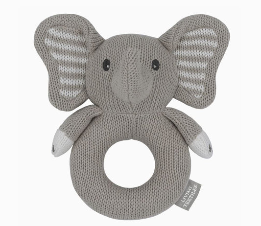 Mason The Elephant  - Knitted Rattle
