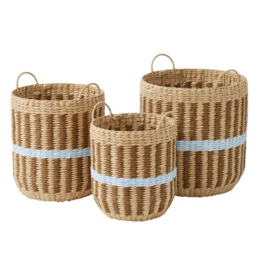 May Paper Basket - Brown/Sky