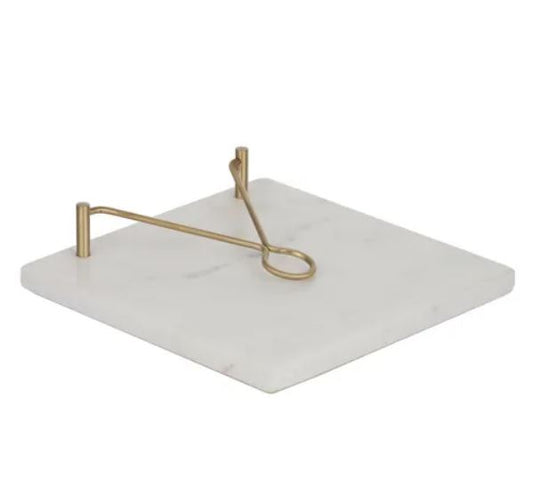 Mira Napkin Holder - Brass/Marble