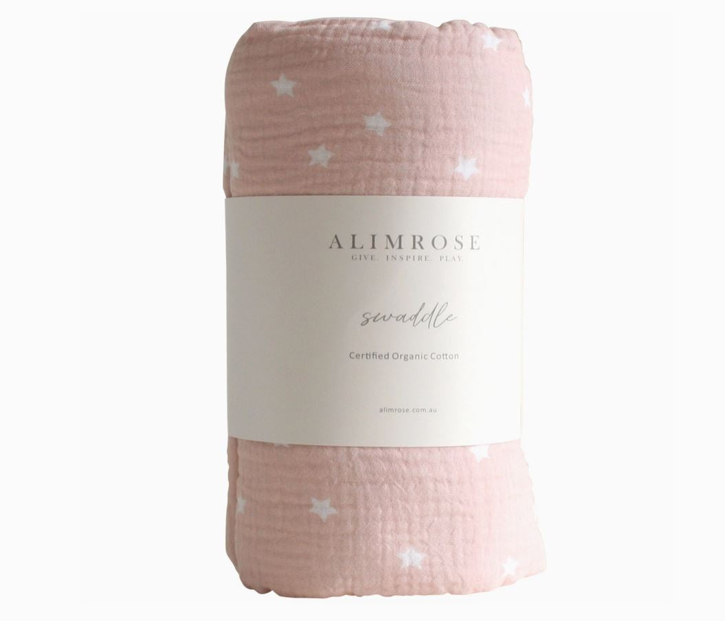 Muslin Swaddle Starry Night - Pink