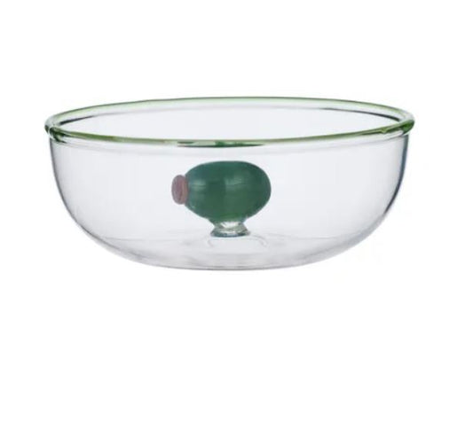 Olive Glass Bowl