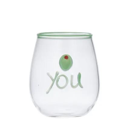Olive You Glass Tumbler