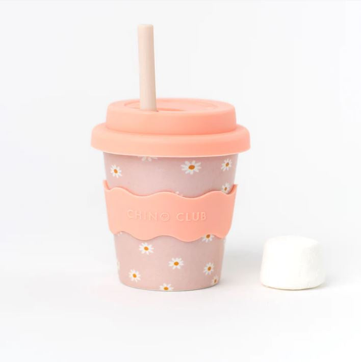 Babychino Cup 4oz - Pink Daisy
