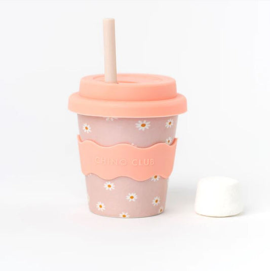 Babychino Cup 4oz - Pink Daisy