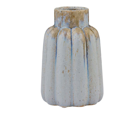 Vase - Rani Ceramic Short- Blue/Natural