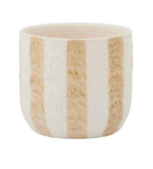 Rayas Ceramic Pot - Taupe