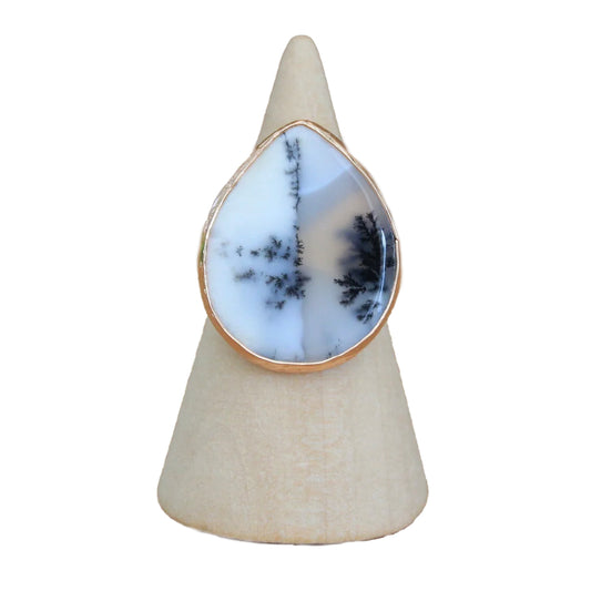 Rose Gold - Dendrite White Fleck Ring