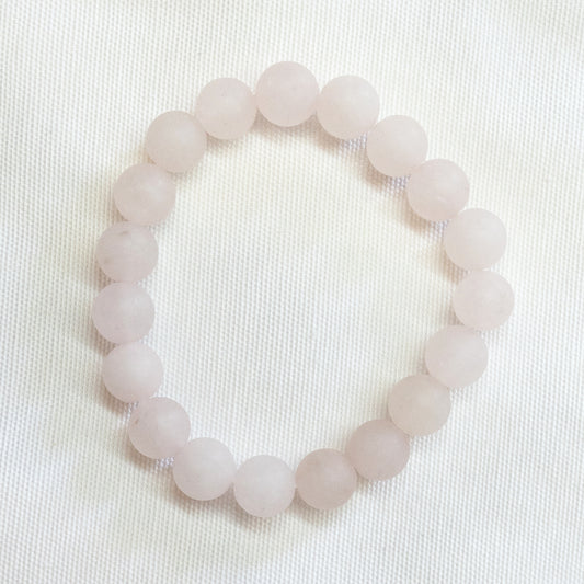 Rose Quart Beaded Bracelet