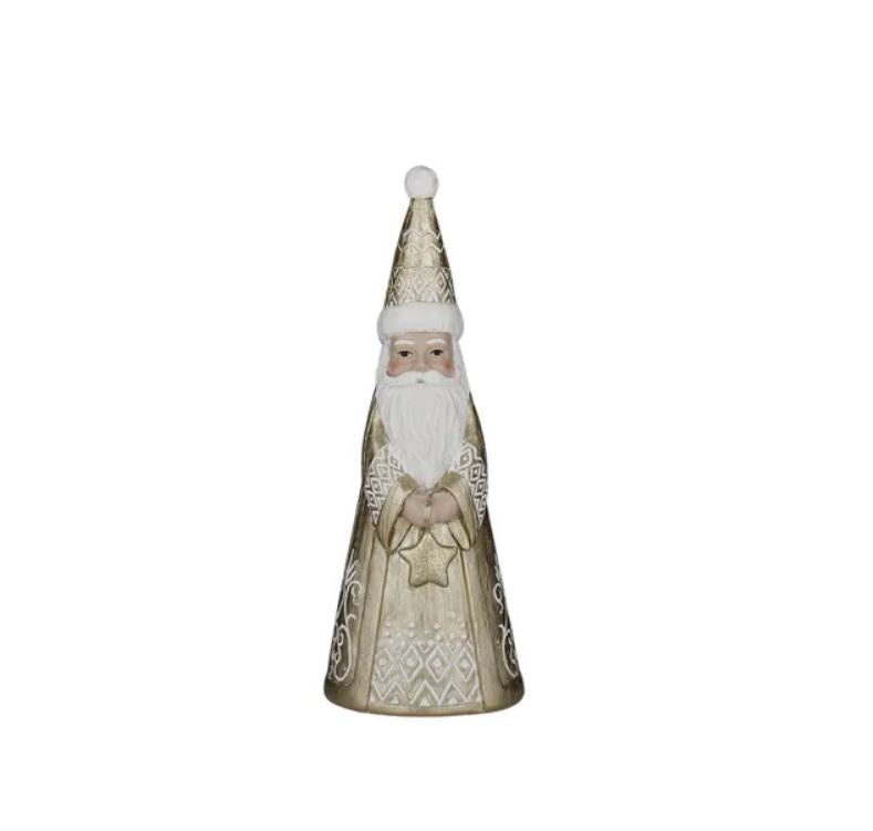 Santa w/Star - Gold/White