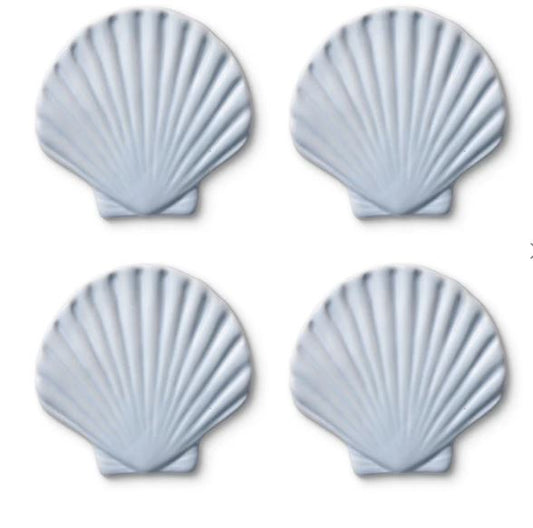 Seashell Light Blue Coaster - Set of 4
