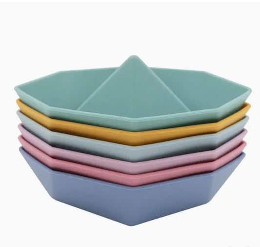 Silicone Origami Bath Boats 6pc