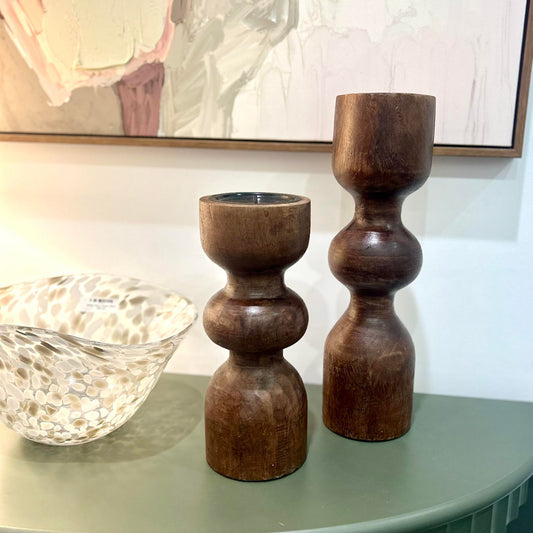 Suave wood candleholder