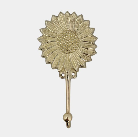 Brass Sunflower Hook - Yellow Gold