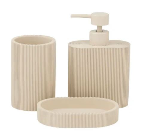 Sidney S/3 Resin Bath Accessories - Taupe