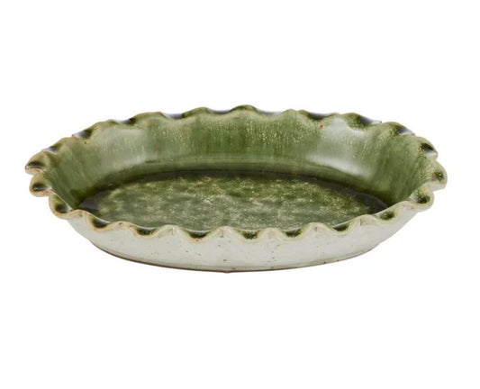 Urna Oval Ceramic Dish - Olive