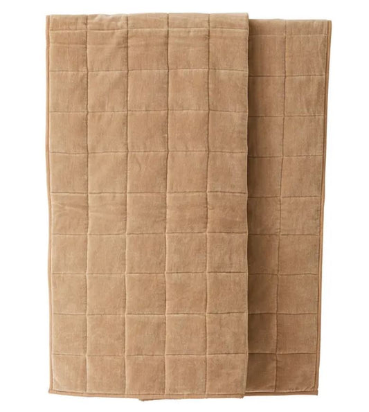 Vera Quilt Velvet Throw - Taupe
