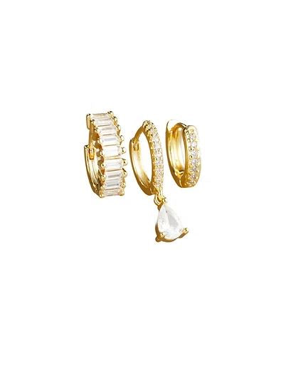Zirconia Earring Stack 3
