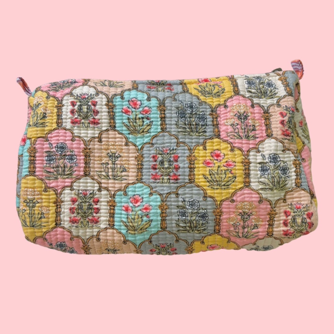 Indie Cosmetic Bag - Flower Meadow Size Large