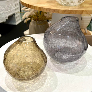 Crackle glass Vase