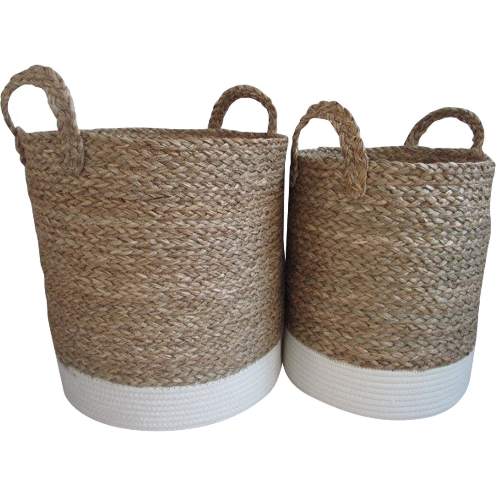 Basket with white woven base